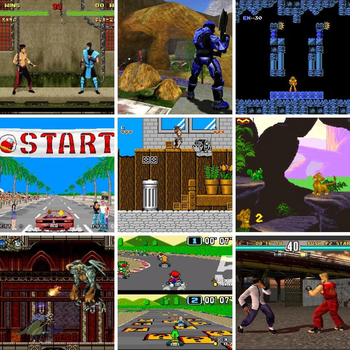 Kompakt retro spilkonsol til gaming med trådløse controllere og over 15.000 klassiske spil.