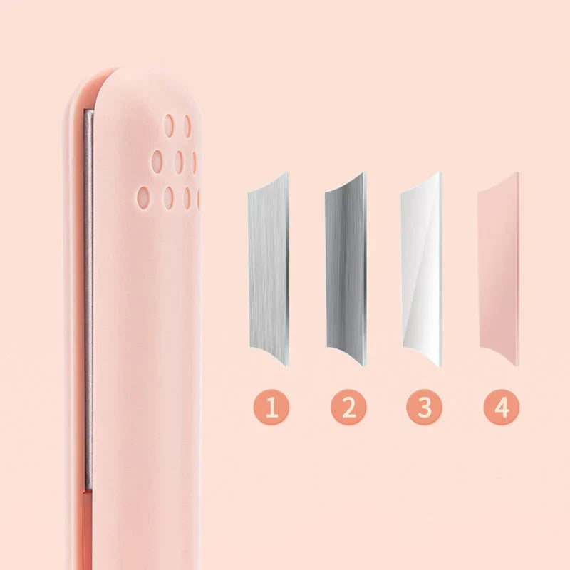 Trådløst glattejern til hår. Lille og let, med USB-opladning for hurtig styling på farten.