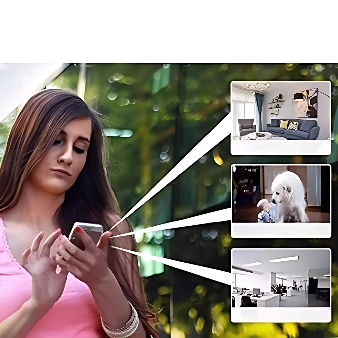 HD overvågningskamera med skarpe billeder til trådløs WiFi hjemmesikkerhed, kompakt og brugervenligt.