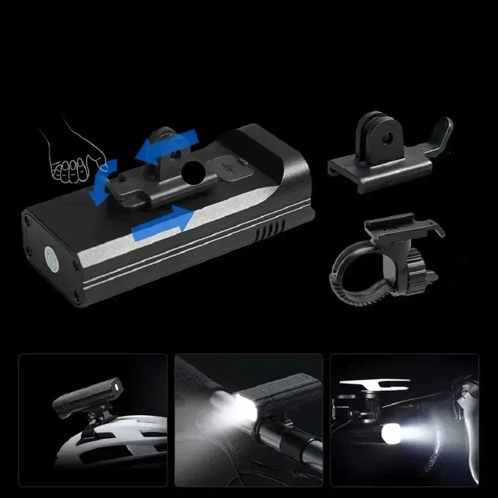Kraftig 5000 lumen cykellygte; et must-have LED-tilbehør for alle, der kører cykel om natten, genopladelig.
