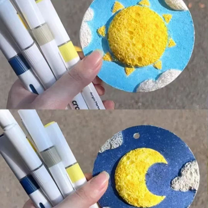 Færdige 3D svampe kunstværker i lyse farver. Inspirer fantasi med dette DIY sæt.