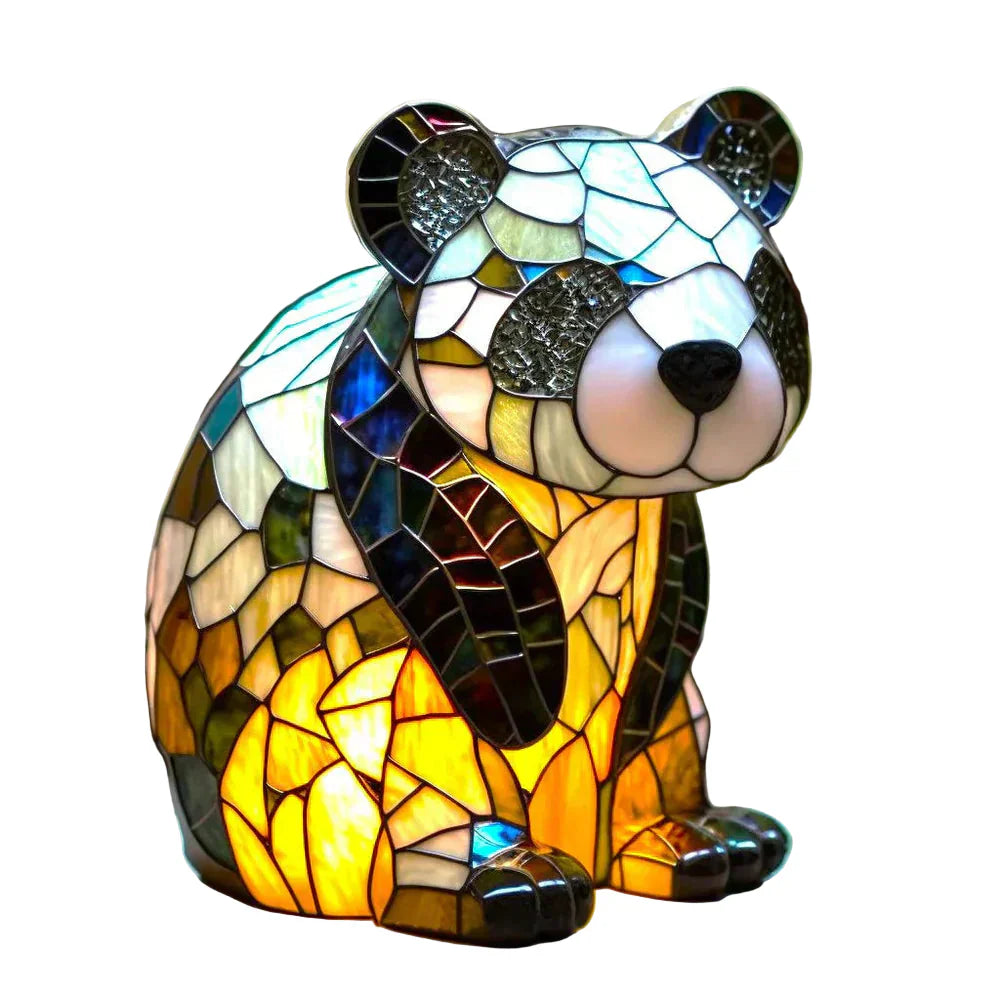 Kunstnerisk dyrebordlampe med unikt design, perfekt til stilfuld boligindretning.