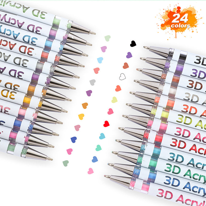 Nærbillede af spidsen på en akryl gel pen, klar til at tegne strålende og præcise detaljer på papir.