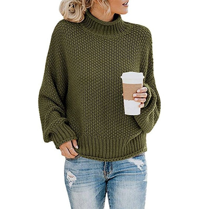 Hyggelig, varm rullekrave sweater til kvinder i blød strik. En stilfuld langærmet top for kolde dage.