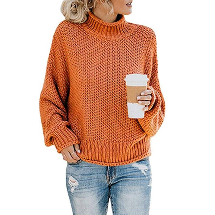 Grå rullekrave sweater til kvinder. Stilfuld, varm og hyggelig langærmet strik top til enhver lejlighed.