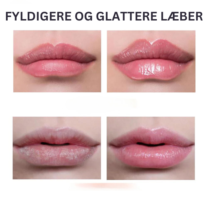 Læber stråler med fylde og glathed fra serum. Effektiv læbepleje, læbeforstørrelse og anti-age med kollagen/hyaluronsyre.
