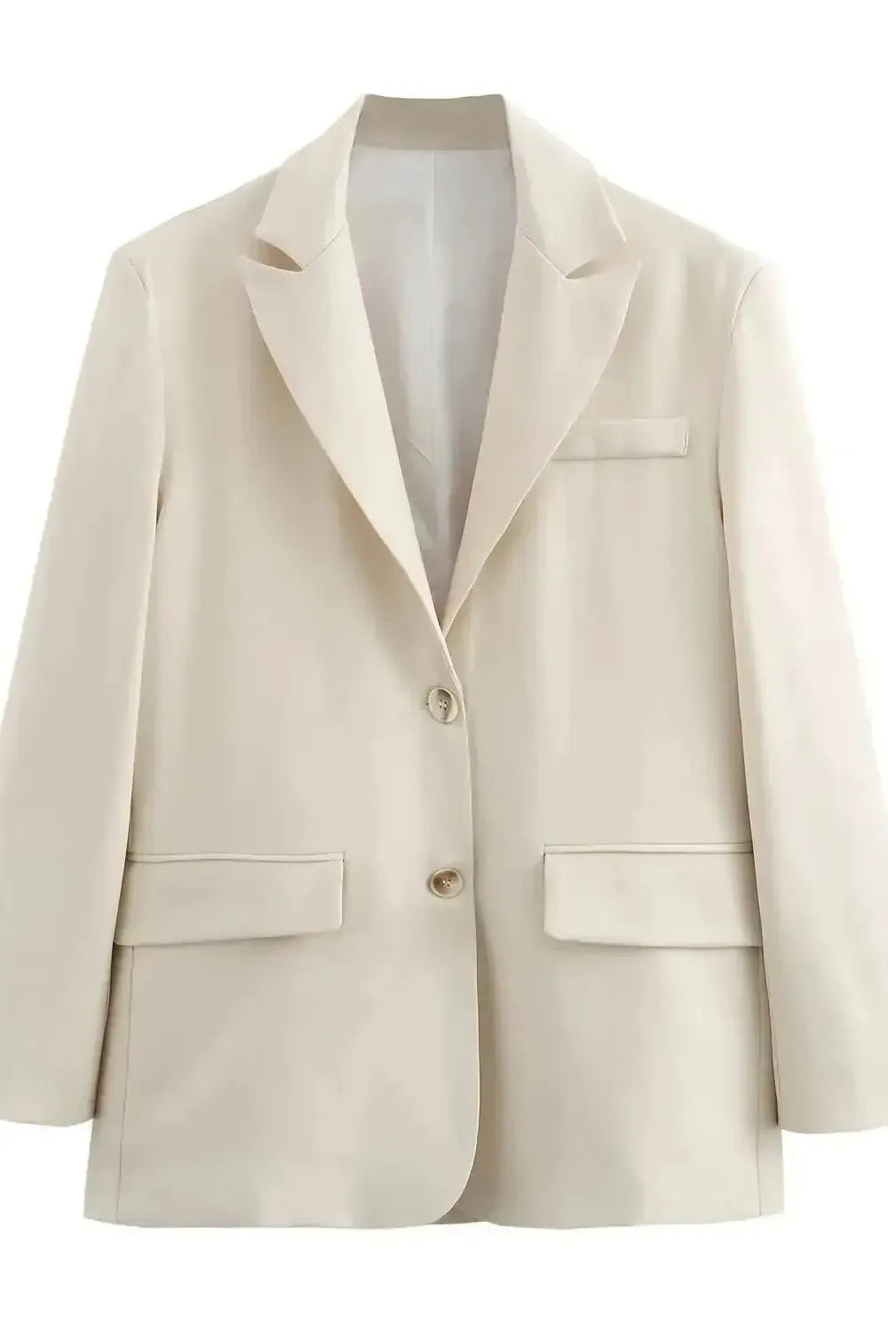 Klassisk kvinde blazer, der fremhæver et business look. Tidløs stil og komfort.