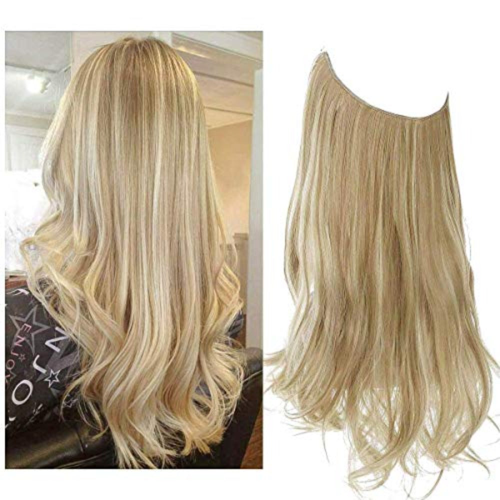 Usynlig halo extensions til kvinder. Skab smukke, fyldige lokker på få sekunder.