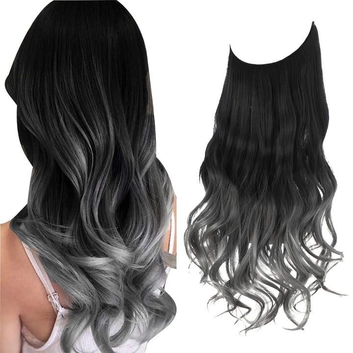 Kvinder med usynlige halo extensions får et naturligt fyldigt og langt hår.