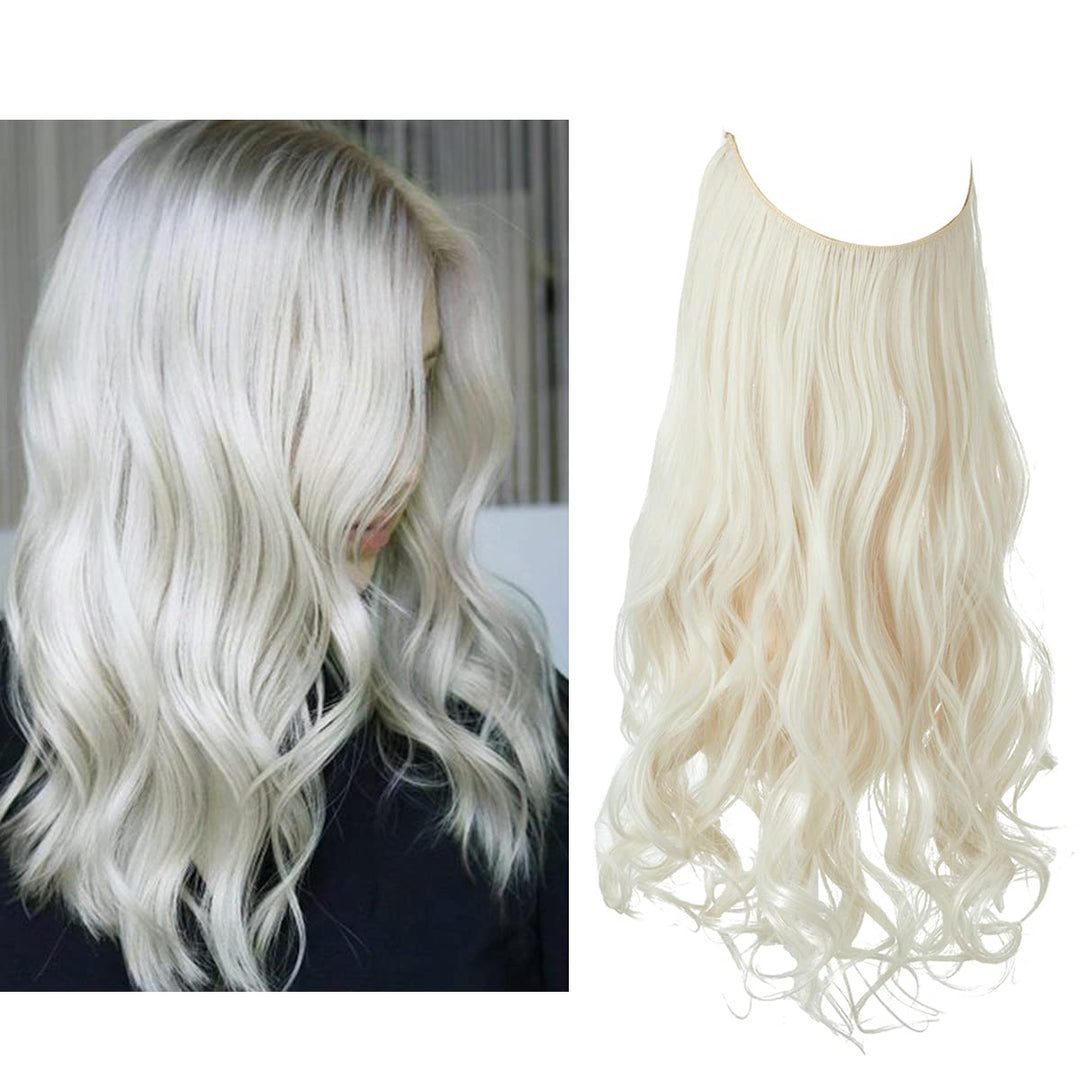 Elegant usynlig hårforlængelse i forskellige farver for naturligt fyldigt hår.
