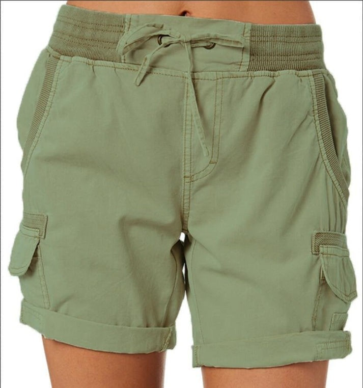 Bløde, komfortable kvinde sommershorts med høj talje, perfekte til varme sommerdage.