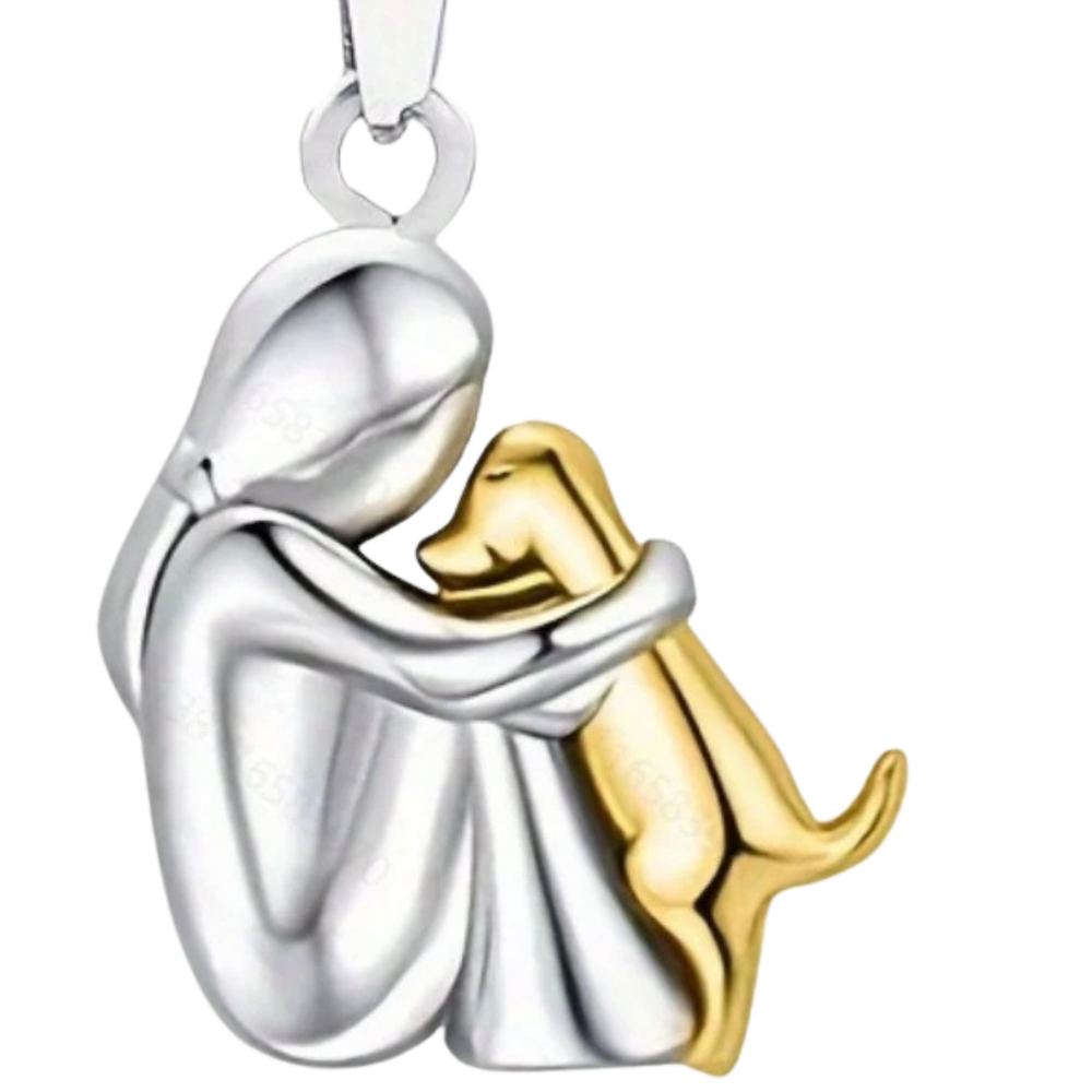 Detaljeret guld hundesmykke til kvinder, en unik halskæde med hundekram motiv der symboliserer venskab og loyalitet.