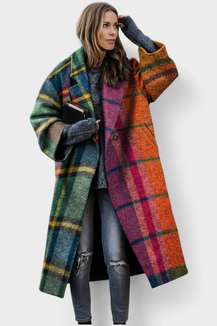 Kvinders oversized jakke i elegant stil; komfortabel, perfekt til casual mode om efteråret og vinteren.