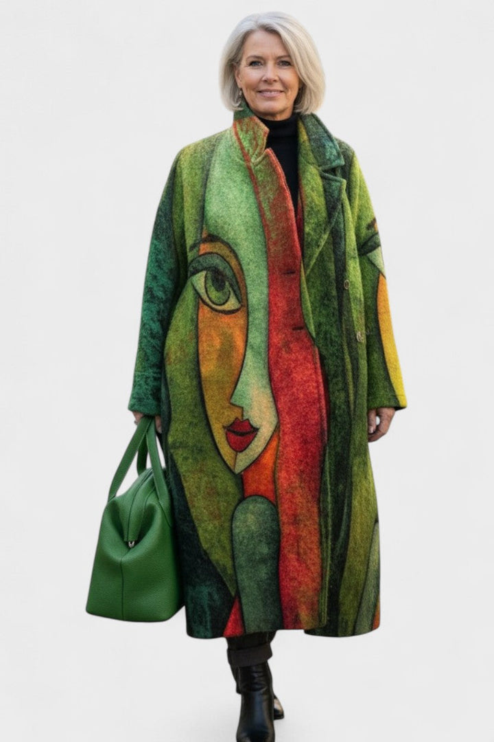Elegant grøn oversized jakke til kvinder, en komfortabel efterårsjakke med casual og moderne appel.