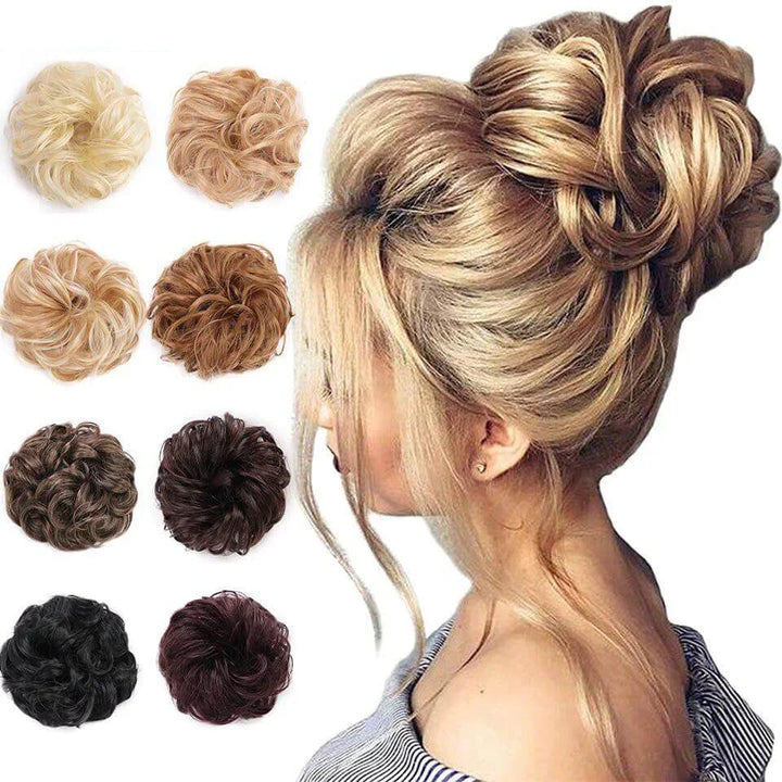Kvinders romerske hårknude scrunchie i syntetisk hår for nemme, elegante frisurer.