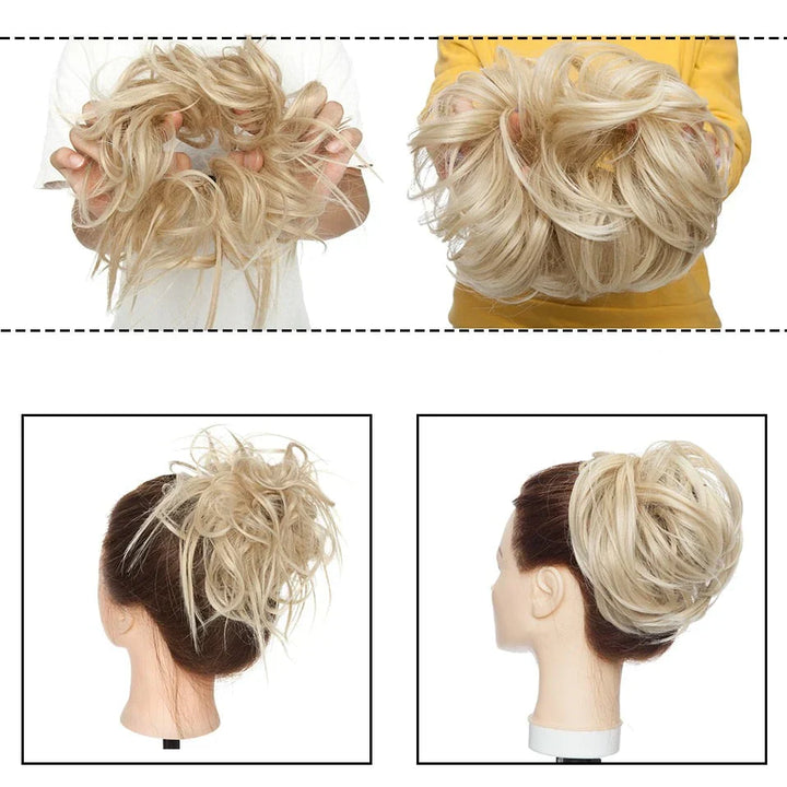 Elegant fyldig hårknude scrunchie i romersk stil, perfekt til kvinders frisurer.