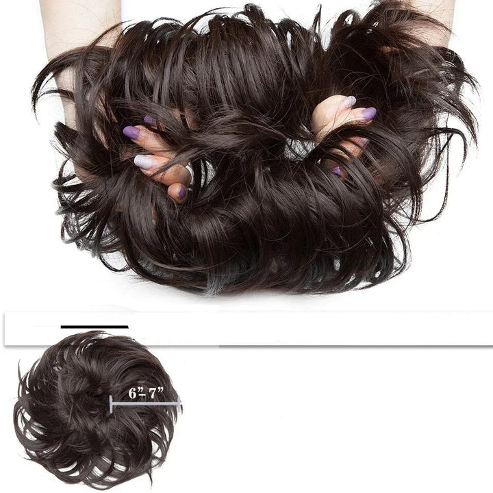 Syntetisk hårknude scrunchie for øjeblikkelig fyldig og elegant hårknude.