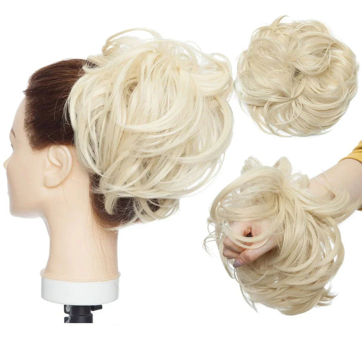 Indsæt nemt denne scrunchie for en smuk, fyldig hårknude frisure på sekunder.