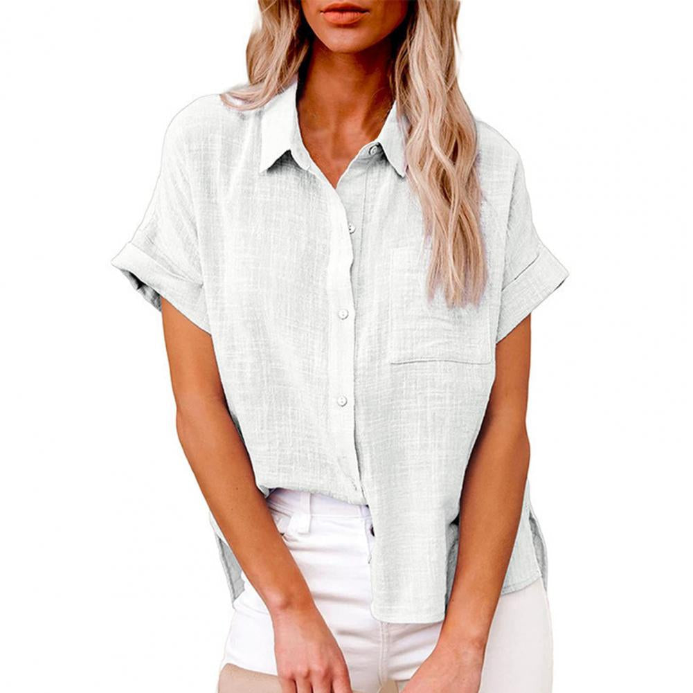 Alsidig løs sommerbluse til kvinder, perfekt til et elegant og afslappet look i plus size.