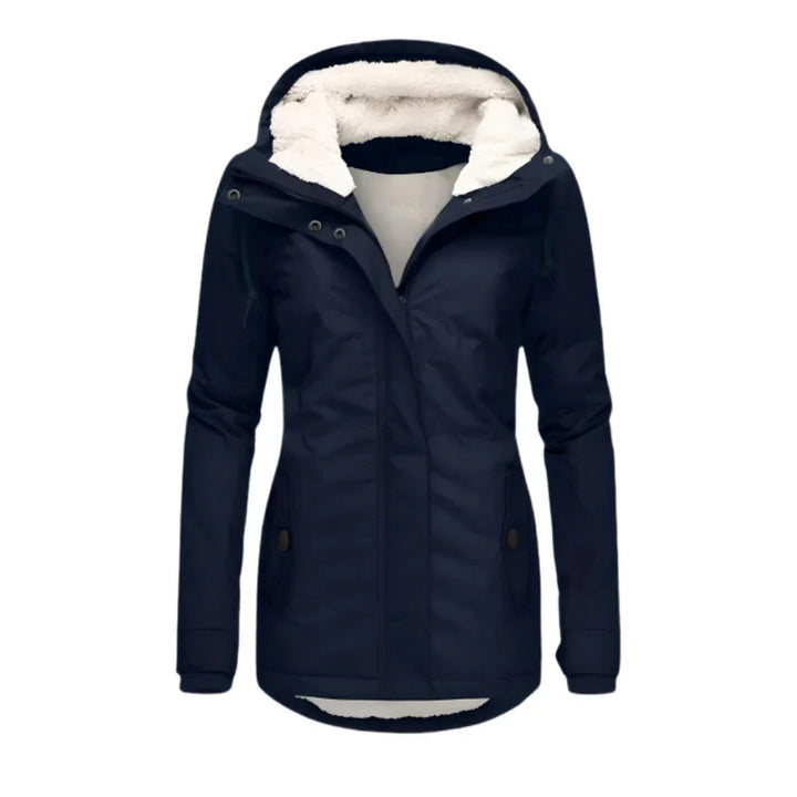 Elegant lang parka til kvinder, ideel som varm vinterjakke til casual og udendørs brug.