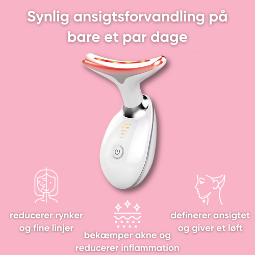 Moderne LED ansigtsmaske med lysterapi for stråleglans, hudforyngelse, anti-aging og rynkereduktion i hjemmet.