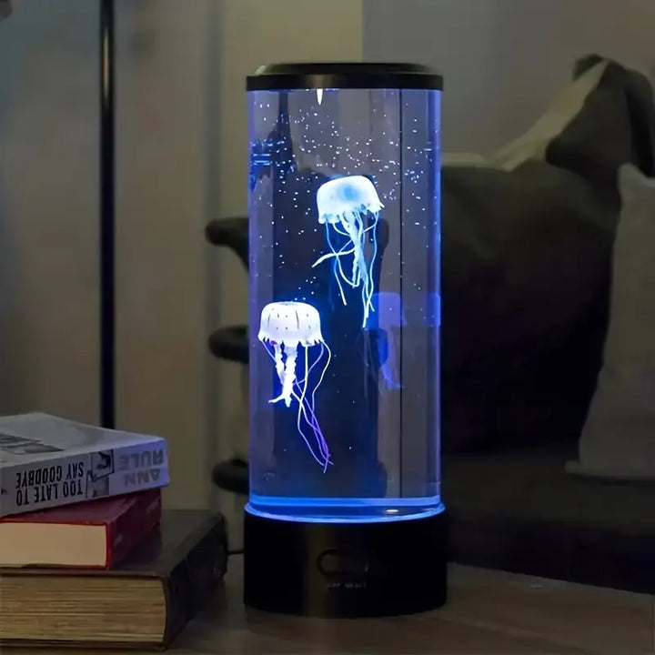 LED vandmandslampe, en fredfyldt bordlampe der skaber beroligende stemningslys. Perfekt til indretning.