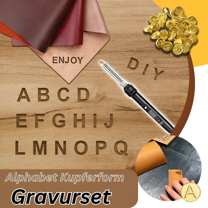 LetterCraft Pro bogstav graveringssæt til personlige DIY projekter på træ, læder og kork.