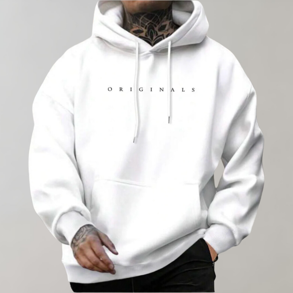 Letvægts mænds hættetrøje med lange ærmer. Stilfuld, ensfarvet og alsidig til hverdag, streetwear og afslappet komfort.