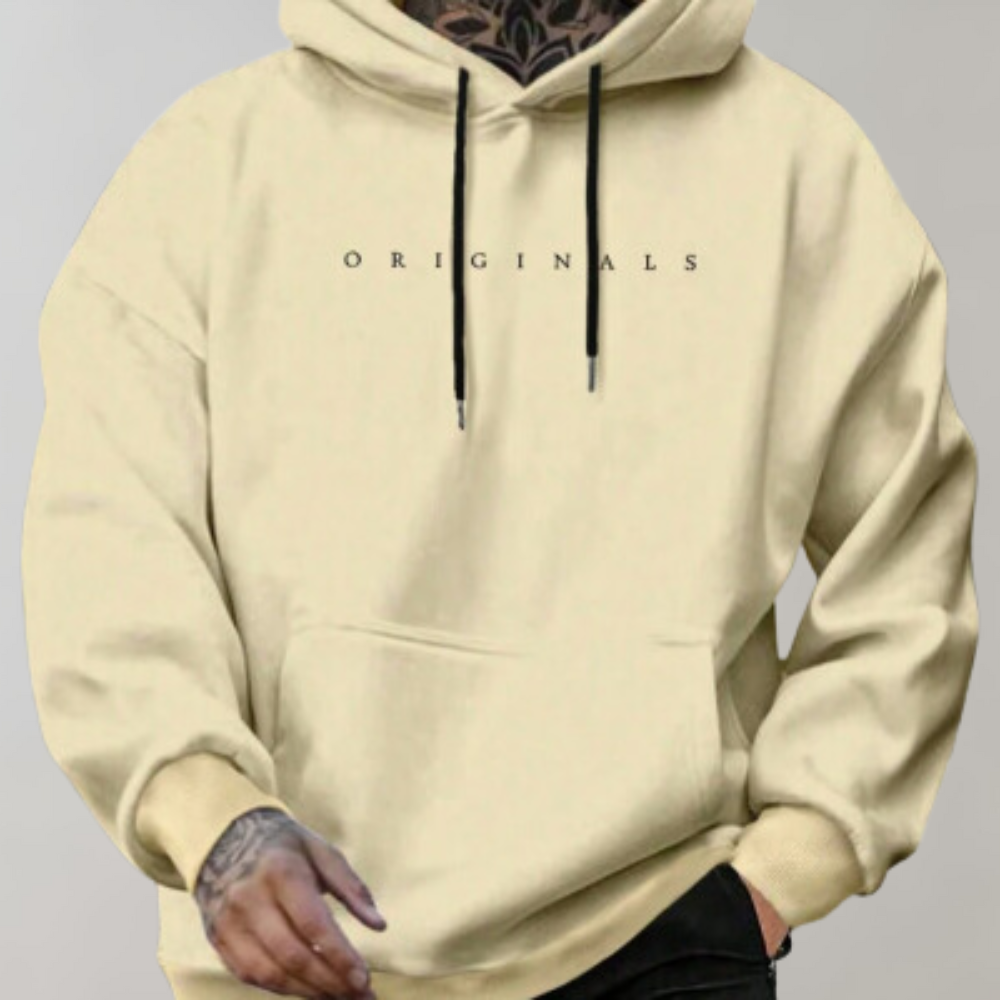 Moderne alsidig mænds hættetrøje med lange ærmer. Letvægts hverdagshættetrøje, ideel til streetwear og afslappet komfort.