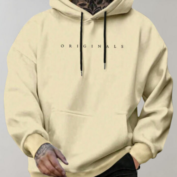 Moderne alsidig mænds hættetrøje med lange ærmer. Letvægts hverdagshættetrøje, ideel til streetwear og afslappet komfort.