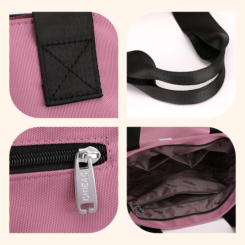 Alsidig letvægts rejsetaske i vandtæt nylon. Smart crossbody dametaske til eventyr.