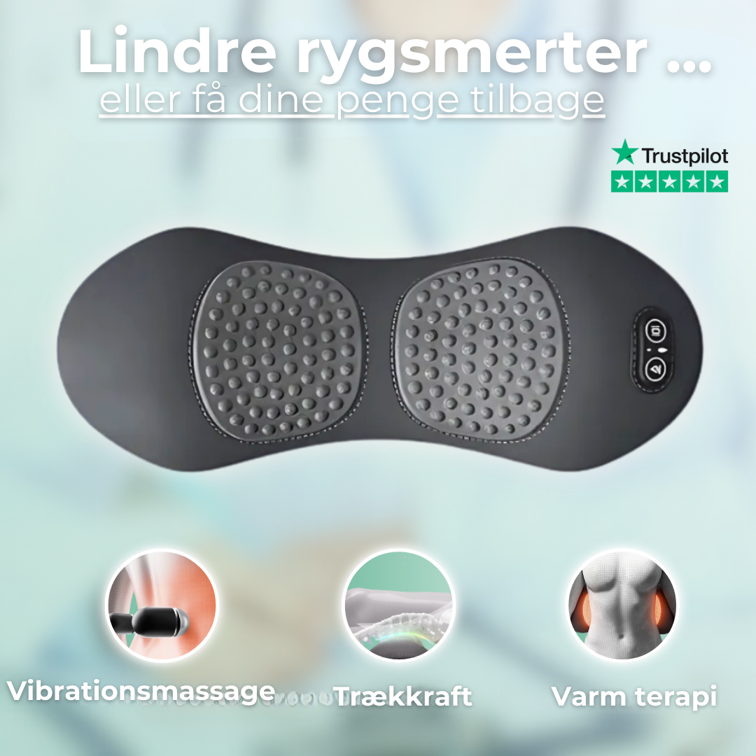 LindPude til smertelindring af rygsmerter & iskias. Effektiv hjemmebehandling med varme & vibration.