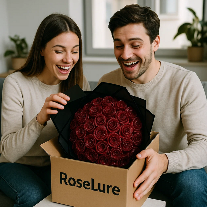Smukke konserverede roser i blomsteræske. Perfekt hjemmedekoration eller romantisk gaveidé.