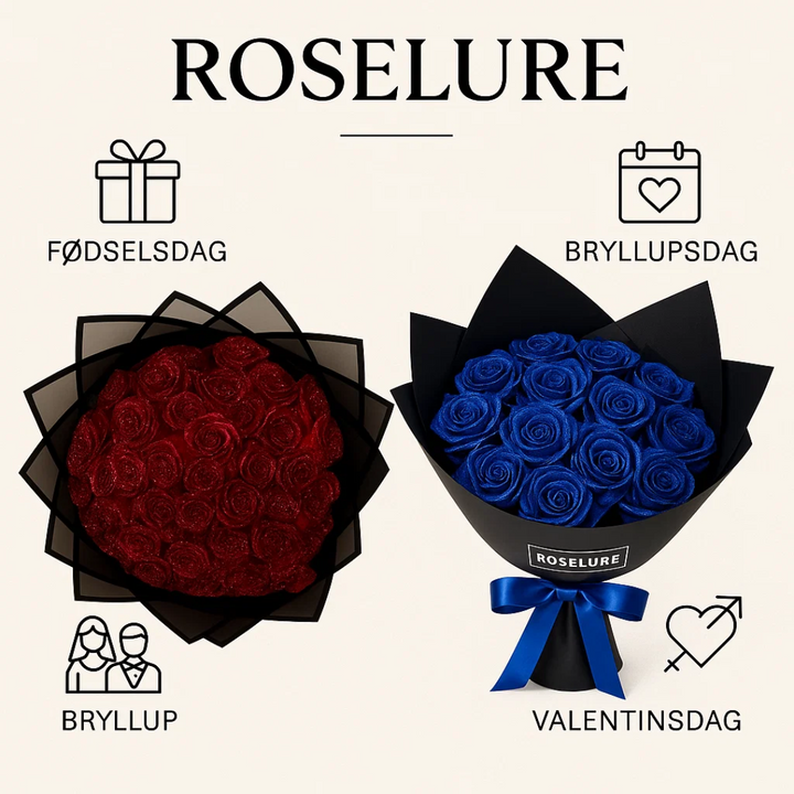 Hvide konserverede roser i elegant blomsteræske. Plejefri luksusblomster, perfekt til indretning og gave.