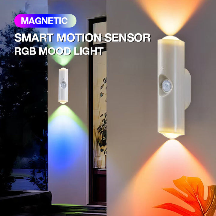 LumaPulse smart stemningslys med bevægelsessensor, hvidt design til smart home belysning.