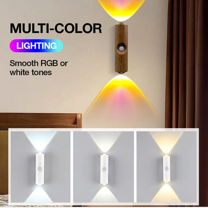 Stemningslys LumaPulse med RGB og varmhvid belysning, perfekt for hyggelig atmosfære i hjemmet.