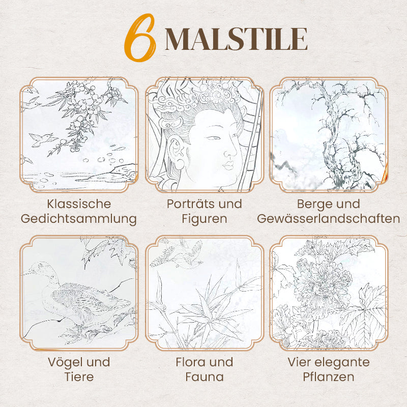 Åbent LumenScroll tegnealbum klar til kunstnerisk udfoldelse med traditionel penselkunst.