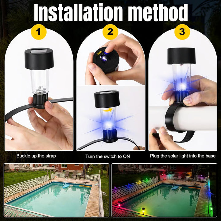 Smukke LumiVibe solcellelamper med klart hvidt lys, ideel til havedekoration.