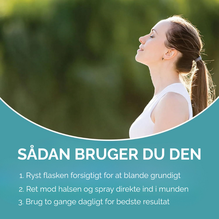 Effektiv lungepleje sprayflaske, designet for let og naturlig luftvejslindring.