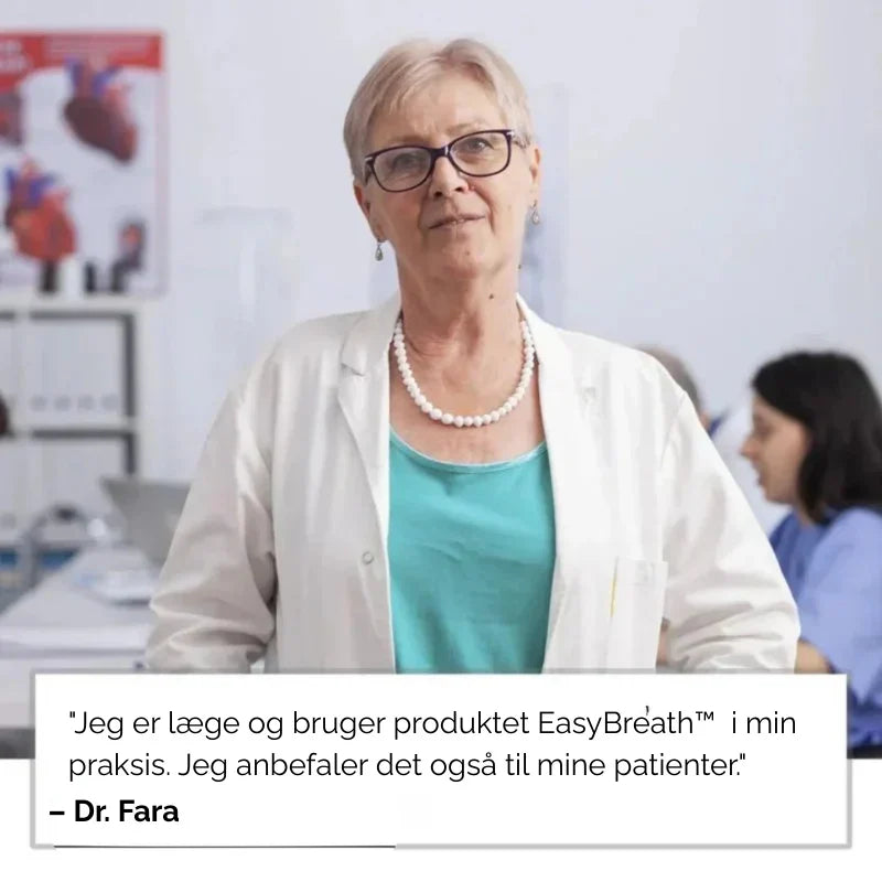 Person anvender lungepleje spray for at ånde frit og bekæmpe slim effektivt.