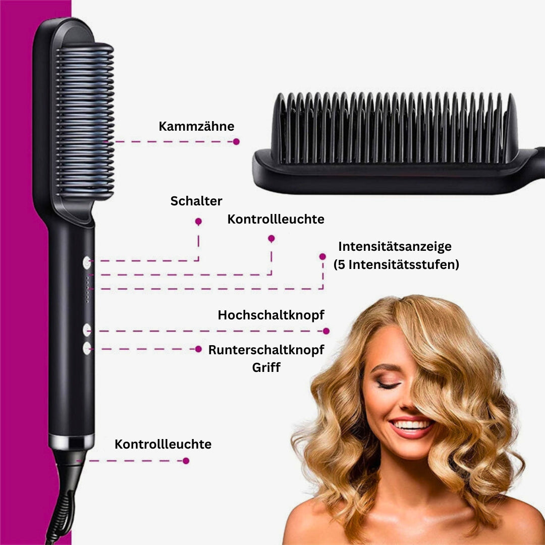 LustraLuxe hårserum med varmbeskyttelse giver glat, sundt hår, der modstår styling skader. Effektiv kruskontrol.