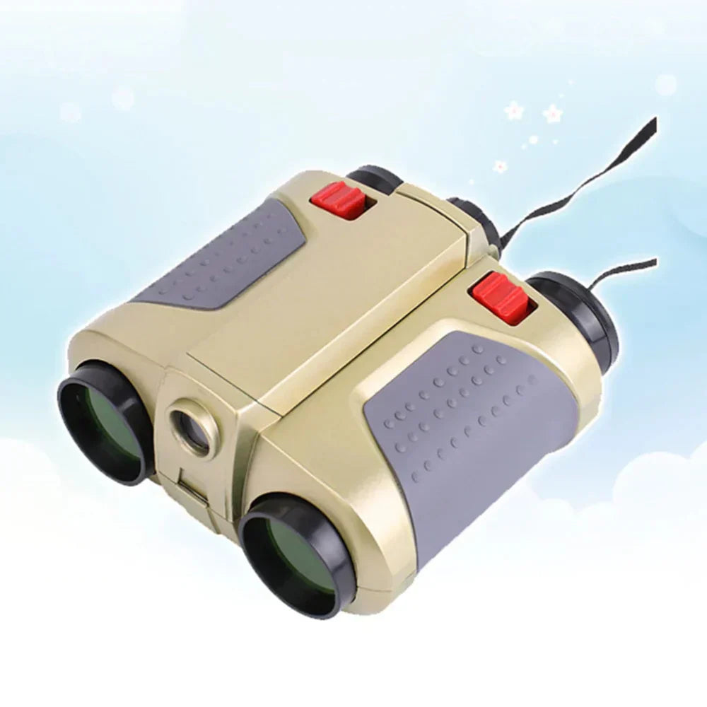 Grøn børnekikkert med 4x zoom og indbygget lys for spændende observationer og rejser i det fri.