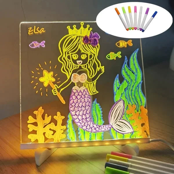 Sjovt LED doodle board med neonpenne til timevis af kreativ leg og tegning for børn.