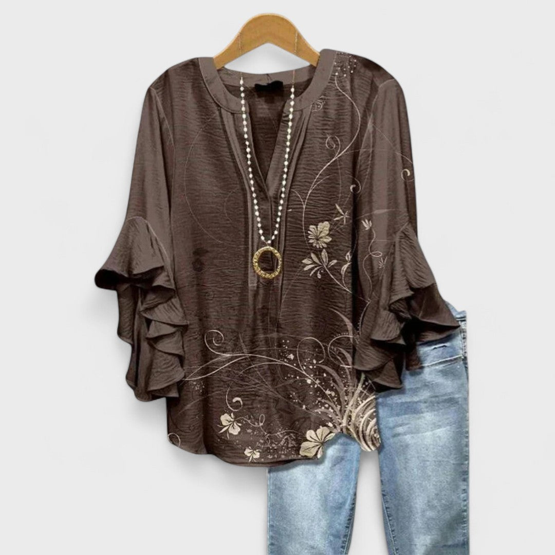 Grøn letvægtsbluse til sommer. Stilfuld og afslappet damebluse perfekt til varme dage.