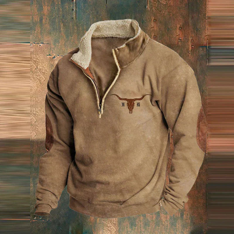 Afslappet mænds sweatshirt med lynlås. Perfekt til et stilfuldt look og varm komfort i koldt vejr.