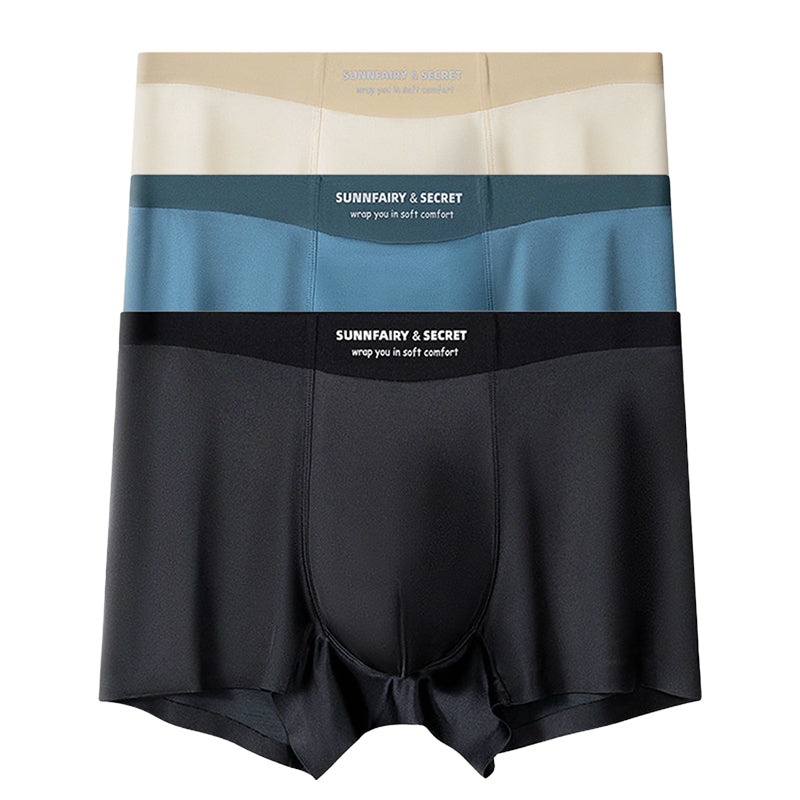 Mænds boxershorts med synlig elastisk linning og blødt, åndbart materiale.