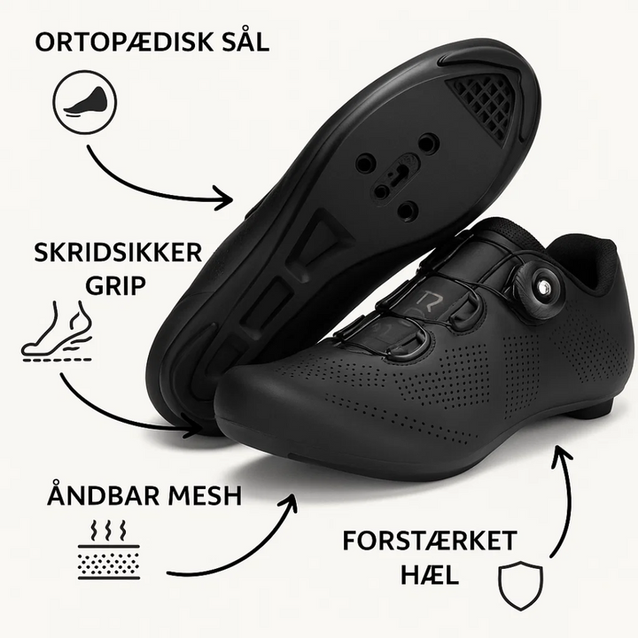 Højtydende landevejscykelsko til mænd, designet for maksimal kraftoverførsel.