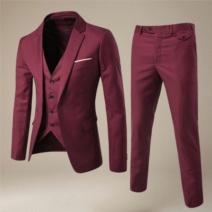 Formel beklædning: Elegant mænds 3-delt slim fit jakkesæt til business møder og festlige lejligheder.