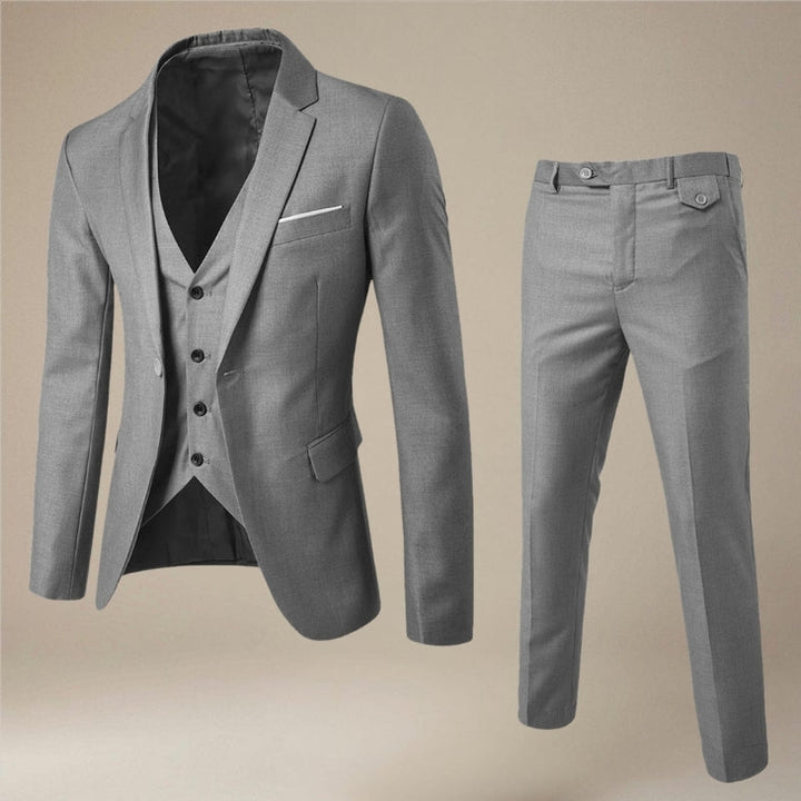 Bryllup eller fest? Dette moderne 3-delt slim fit herrejakkesæt med blazer og vest er perfekt.
