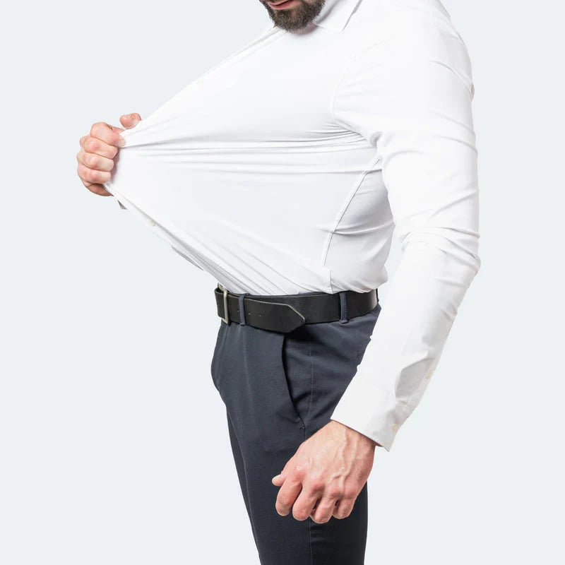 Mænds FlexPress skjorte: Glat, elastisk og åndbar herreskjorte til optimal komfort og stil.
